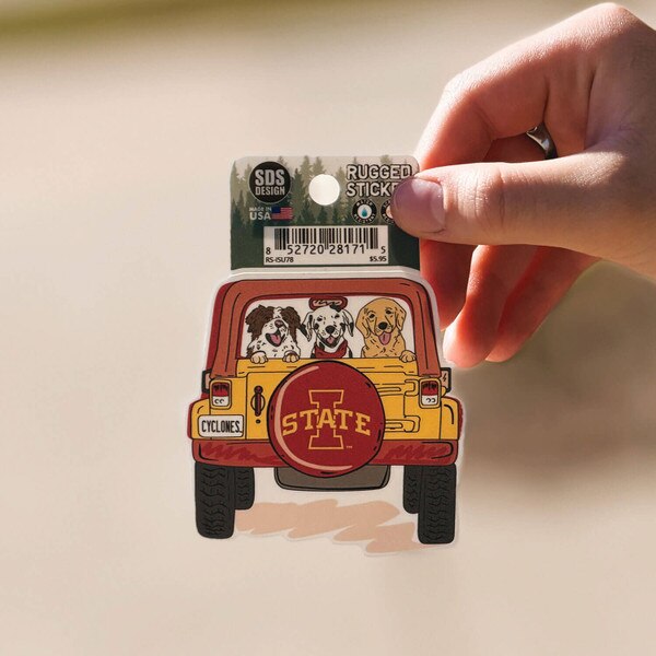 I-State Dog Car Ride Rugged Sticker 3-5 inch